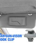 Sun Visor Clip Replacement For Honda Civic CRV Accord Odyssey Ridgeline Element Pilot Acura TSX RSX Gray Inner Sun Visor Clip OEM Style Fast Install Today, shown in use with gray sun visor.