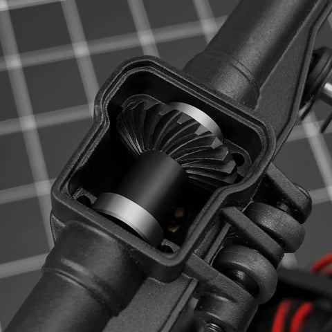 Close-up of Overdrive Helical Differential Gear Set For Traxxas TRX4M 1 To 18 RC Crawler showing installed helical diff gears.