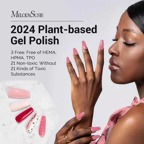 Fleurwee Plant Based Gel Nail Polish Kit Four Piece Set With 21 Pink Shades Hema Free Non Toxic Long Lasting No Chip Nail Polish