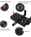 Electric Ribbon Cutter And Sealer With Adjustable Heat Range featuring power switch, temperature controls, and fan
