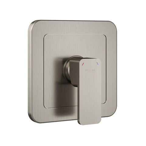 Tru-Temp Mixing Valve With Pressure Balance Rough-In Trim Kit, Square 1/2 In NPT, Brushed Nickel Finish, front view