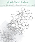 Half Inch Split Key Rings Set, 100 Mini Jump Rings With Double Loops, Small Metal Connectors For Keys, Jewelry Making