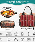 Insulated Lunch Bag For Adults And Kids With Desert Landscape Print Large Reusable Lunch Box Leakproof Portable Cooler Tote with food and cans