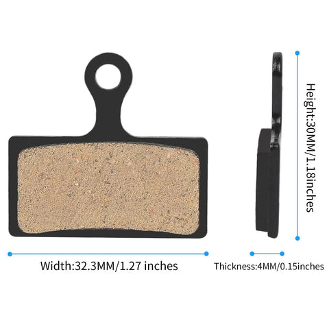 Dimensions of bicycle disc brake pad from Four Pairs Bicycle Disc Brake Pads For Mountain Bike Riders With Three Essential Installation Tools Gap Regulator Piston Press Tool And Hex Wrench Compatible With Most MTB Hydraulic Disc Brakes.