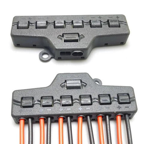 Two Pack 6 Port Wire Connector Splitter Distributor 1 In 6 Out Quick Push In Terminal Block TL-106 for LED Lighting