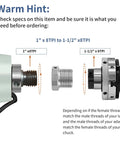 Woodworking Lathe Spindle Adapter Converts 1 x 8 TPI To 1.5 x 8 TPI Built Tough Steel Headstock Adapter with thread specifications