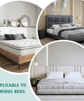 High Density Foam Bed Support Pad Slays Sagging Mattresses With No Sweat Setup And Reinforced Flat Top That Saves You Serious Cash While Boosting Sleep Comfort And Extending Lifespan For Standard Twin Sizes in a bedroom setup with various bed styles.