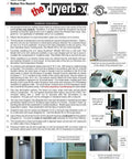 Installation instructions for Vent Box For Dryer New Construction In 2x4 Walls With Up Or Down Venting, featuring diagrams and details.