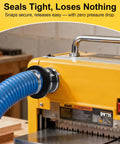 Magnetic Dust Collection Fittings For 4 Inch Shop Vacuums With Mag Port Connector And 2 Couplers attached to woodworking planer