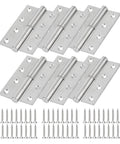 12-pack 4-inch stainless steel lift-off door hinges with screws, front view for indoor/outdoor use