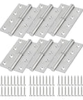 Six Pack Lift Off Door Hinges 4 Inch Heavy Duty Stainless Steel Detachable Hinges Left Handed Rust Resistant For Indoor And Outdoor Use With 50 Lbs Loading Capacity, with screws