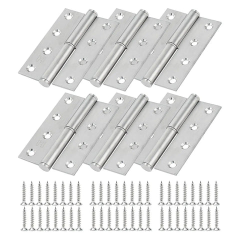 Six Pack Lift Off Door Hinges 4 Inch Heavy Duty Stainless Steel Detachable Hinges Left Handed Rust Resistant For Indoor And Outdoor Use With 50 Lbs Loading Capacity, with screws