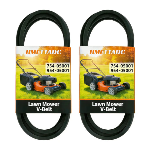 Heavy Duty Lawn Mower Drive Belt One Half Inch By Forty Three Point Five Inch Fits Cub Cadet MTD Troy Bilt CC30 CC30H TB30 TB30R And Craftsman R Series Two Pack Replaces 75405001 And 95405001