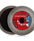 4.5 Inch Diamond Tile Blade For Porcelain Granite Marble Cut And Grind Wet Or Dry, 2 Pack, dual blades with label