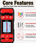 Heavy Duty Wall Scanner And Stud Finder With Smart Sensor Digital Lcd Display features color display and buttons for precise detection.
