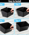 Installation steps of 6 Pack Slat Wall Bins Durable Plastic Storage Bins For Workshops And Retail Stores Stackable Hanging