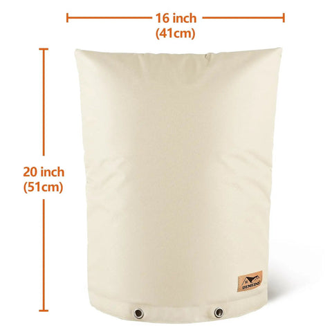 Insulated Backflow Cover For Outdoor Irrigation Valves No Fuss All Season Weatherproof Sprinkler Cover Pouch Keeps Your Backflow Preventer Protected In Winter Or Sun 16 Inch Wide By 20 Inch High Sand, showing sand color, 16x20 inches.