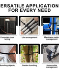 Assorted Black Zip Ties Kit With Five Sizes 4, 6, 8, 10, 12 Inches for versatile applications like wiring and bundling.