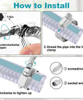 20-pack stainless steel worm-drive hose clamps, 1 1/2 to 2 1/2 in, installation steps with screwdriver and socket wrench