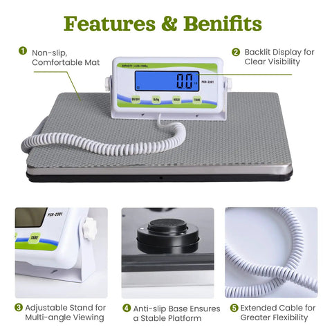 Beefy 440 Lb Capacity Extra Wide Medical Scale With Bariatric Use featuring anti-slip mat and digital display
