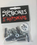 1 Inch Skateboard Truck Mounting Hardware Set Black Eight High Quality Bolts With White Heads For Foot Placement And Easy Deck To Truck Mount Durable Top Grade Screws For Pro Street And Park Boards.