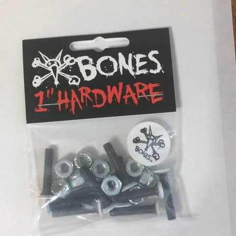 1 Inch Skateboard Truck Mounting Hardware Set Black Eight High Quality Bolts With White Heads For Foot Placement And Easy Deck To Truck Mount Durable Top Grade Screws For Pro Street And Park Boards.