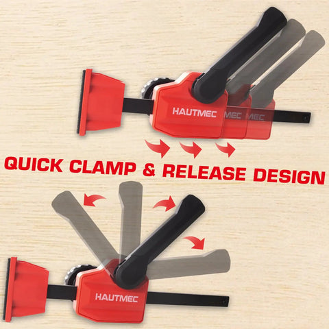 Heavy Duty Three Quarter Inch Bench Dog Clamp Set Two Pack With Quick Release Levers, 170 Lb Clamp Force, Fits 19mm Dog Holes