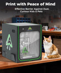 Pro Grade 2026 3D Printer Enclosure With Constant Temperature, LED Lighting, Dustproof And Noise Reduction on desk with cat