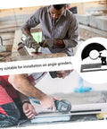 Two users demonstrating Heavy Duty Angle Grinder Protective Cover And Spark Guard Stand Featuring Rock Solid Balanced Base Holder For Power Tool Setups.