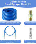 66 Foot Airless Paint Sprayer Hose Kit With Quarter Inch Npt Fitting Supports Up To 8500 Psi High Pressure showing hoses and connectors.