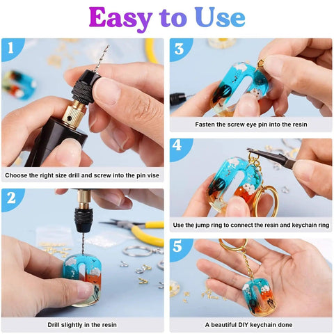 Step-by-step guide using Dope Electric Jewelry Drill Kit With 74 Piece Set including mini drill and jewelry making tools