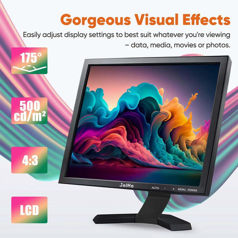 Big 19 Inch CCTV Security Monitor With No Image Stretch For NVR displaying colorful visual effects on screen