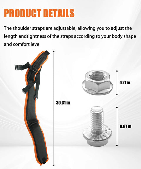 Heavy Duty Left And Right Shoulder Strap Kit For Stihl Br800 Backpack Blower, adjustable length straps and mounting bolts.