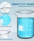 Heavy Duty 1000 mL Glass Beaker With White Double Scale Graduation Borosilicate 3.3 Lab Beaker Thick Wall Low Form Griffin