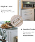 Collage of kitchen showing 25 Pack Solid Stainless Steel Cabinet Pulls Satin Nickel Euro Style T Bar Handles installed.