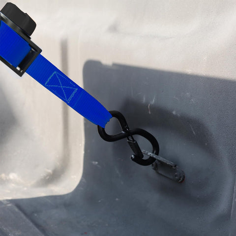 Heavy Duty Ratchet Strap With Safety Lock And Chromoly S Hooks 1500 Lbs Break Strength 1 Inch By 15 Feet Soft Loop Tie Downs