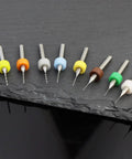 Pro Grade Carbide PCB Drill Bits Set, 30 Pcs Spiral Flute Micro Bits arranged on black surface