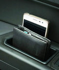 Volkswagen Atlas 4 Piece Armrest Door Storage Organizer Box Tray Handle Set with phone and wallet in tray, matte finish