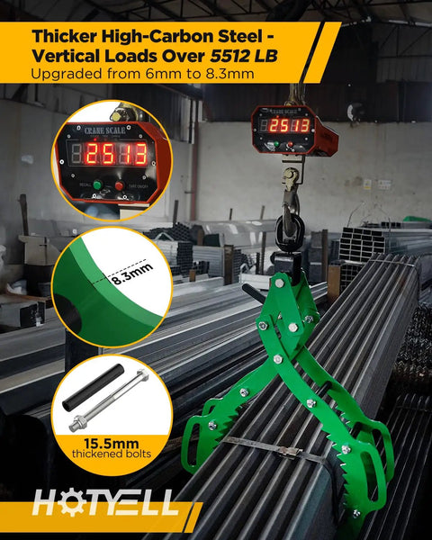 Heavy Duty Log Lifting Tongs With 4 Claws, 32 Inch Timber Grapple Hook for Dragging and Lifting Logs, 8 mm Carbon Steel