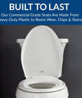 Heavy Duty Elongated Plastic Toilet Seat With Lid And StayTite Fastening For Secure Non Slip Installation In Hotels And Restrooms
