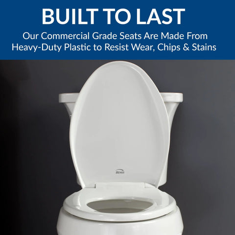 Heavy Duty Elongated Plastic Toilet Seat With Lid And StayTite Fastening For Secure Non Slip Installation In Hotels And Restrooms