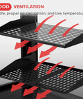 Heavy Duty 19 Inch 1U Server Shelf With Vented Cantilever Wall Rack Mount showing ventilation design for air circulation.