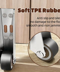 Low Profile Silent Rubber Casters Set For Sagging Door Repair And Furniture, 500 lbs capacity, side mount on wooden door