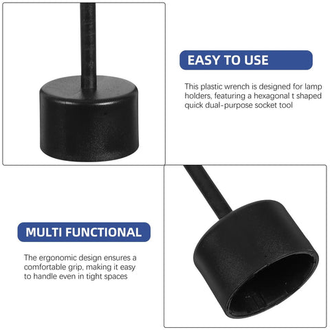 Six Piece T Shaped Plastic Wrench Set For Quick Lamp Holder Socket Ring Removal And Hassle Free Light Fixture Assembly That Really Nails The Job Every Time, showing ergonomic grip design.