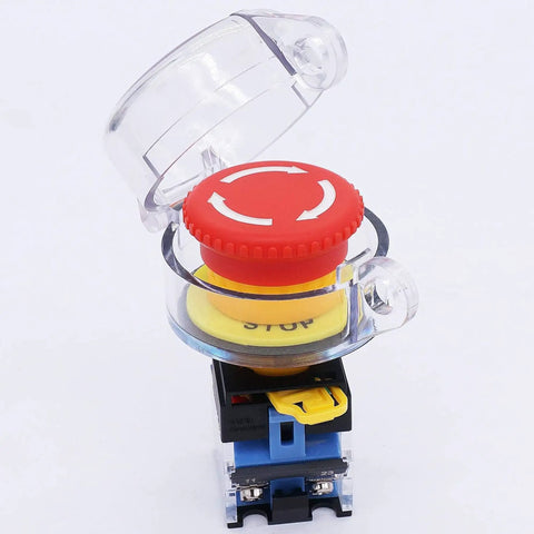 30mm Plastic Round Push Button Switch Cover Guard Clear Emergency Stop Lockout Shield Keeps Buttons From Accidental Activation