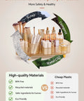 Top Shelf 360 Spin Makeup Organizer For Vanity Countertop Functions As Amber Acrylic Cosmetic Tray with brushes and bottles