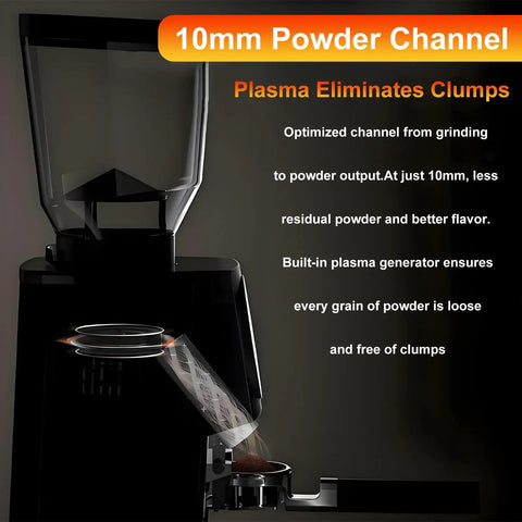 10mm powder channel of a flat burr espresso grinder for optimal grinding, part of Boost Your Daily Grind Game With This Hardworking Flat Burr Espresso Coffee Bean Grinder Packing Slick Digital Timers And Tight Fineness Tweaks For Zero Hassle Home Or Shop Brewing.