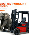 Electric Cargo Forklift For Warehouse Operations Heavy Duty Battery Powered Material Handling Workhorse For Efficient Freight Movement In Industrial Warehouses red forklift carrying elephant