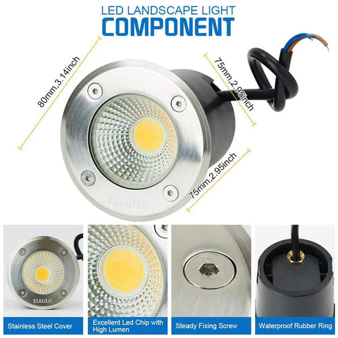 Must Have Low Voltage 12V 7W In Ground COB LED Landscape Lights 700 Lumens Each IP67 Waterproof Well Lights detail view