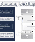 Dimming settings for 2 Pack Dimmer Light Switch Featuring Single Pole And Three Way Circuits smooth sailing flicker control.